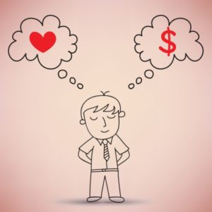 thinking of love and money