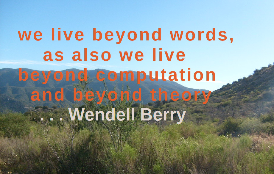 Wendel Barry quote: We live beyond words ...
