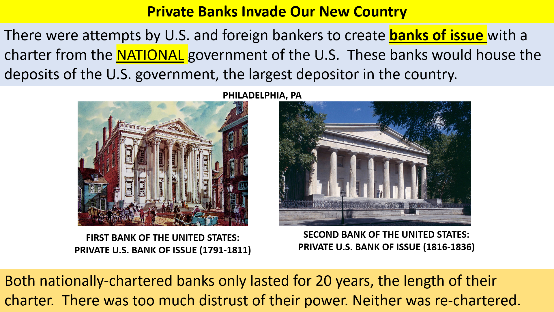 private banks of issue invade