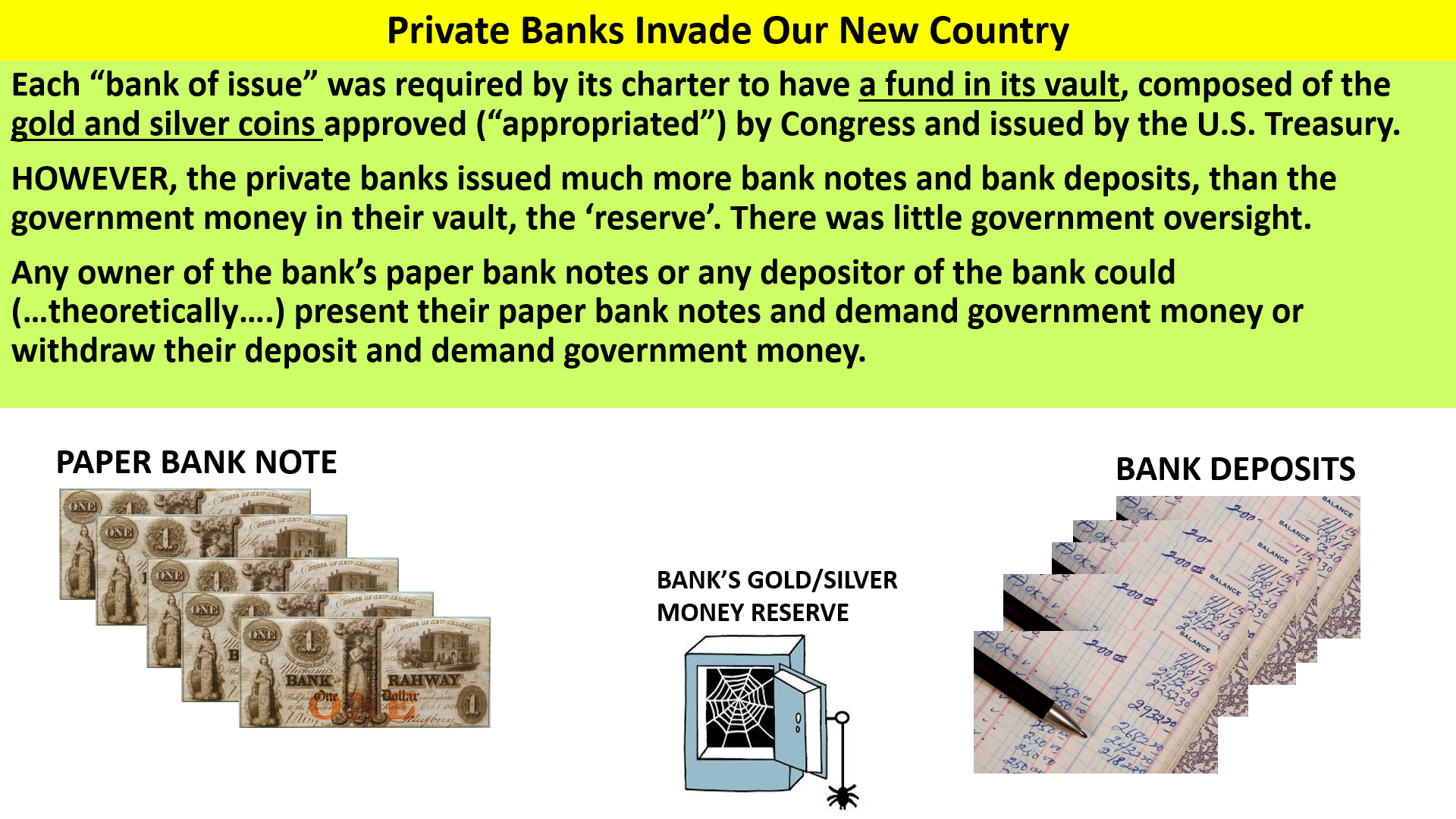 banks issued more notes than they had money to cover