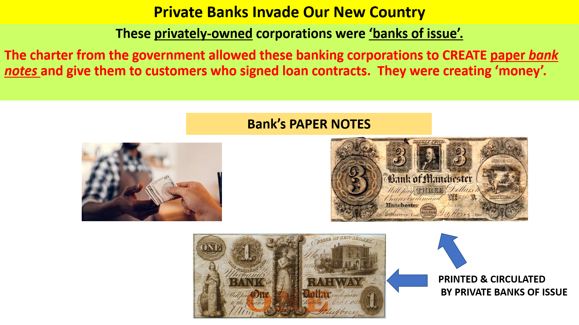 banks gained the right to create legal tender