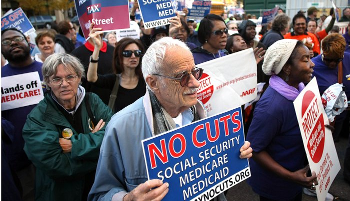 Demonstration protesting cuts in Social Security