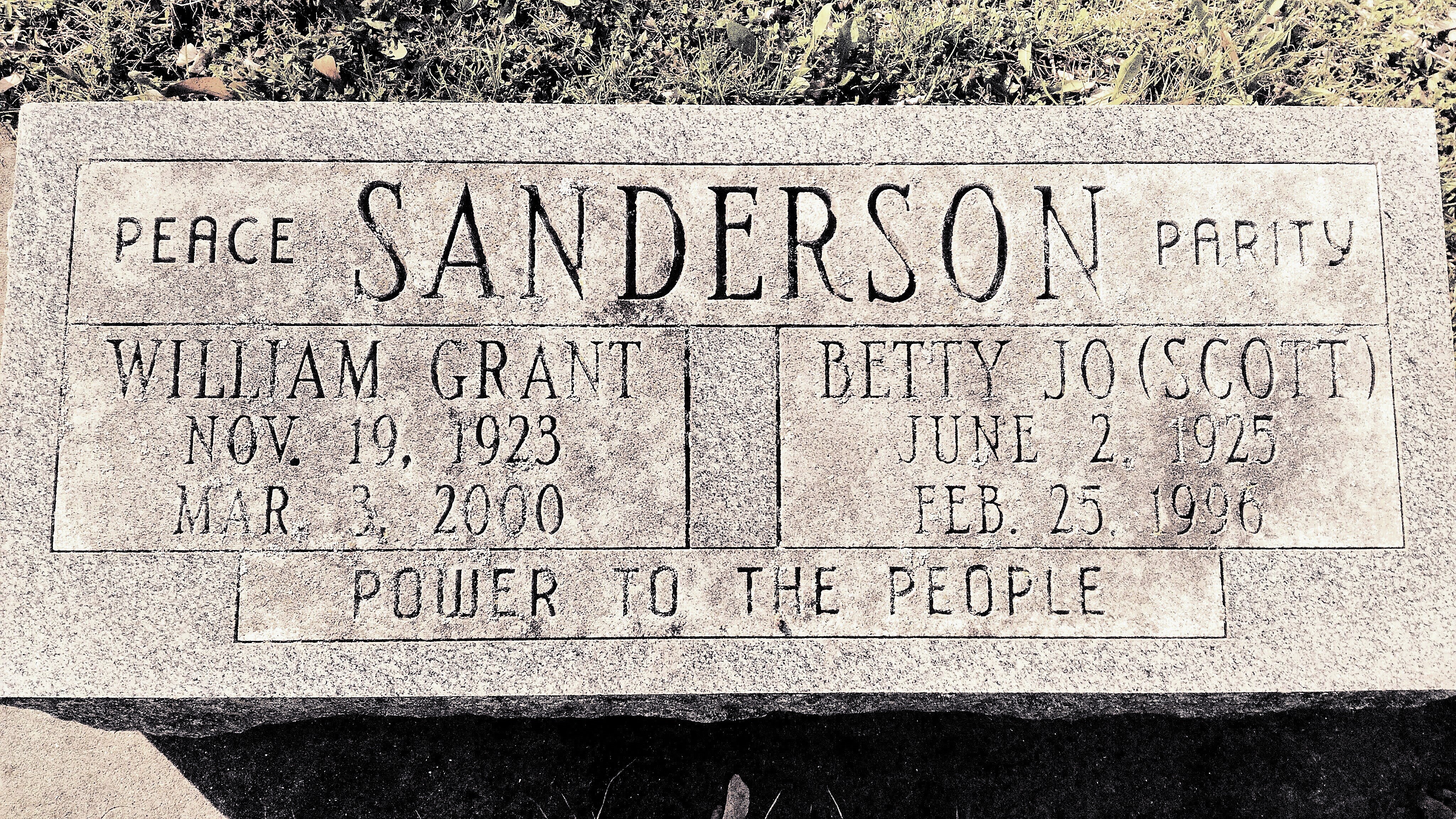 Sanderson grave tombstone