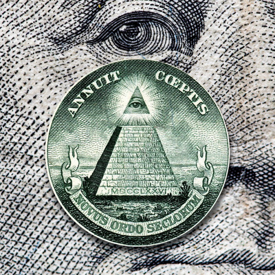The eye above the pyramid on U.S. federal reserve notes.