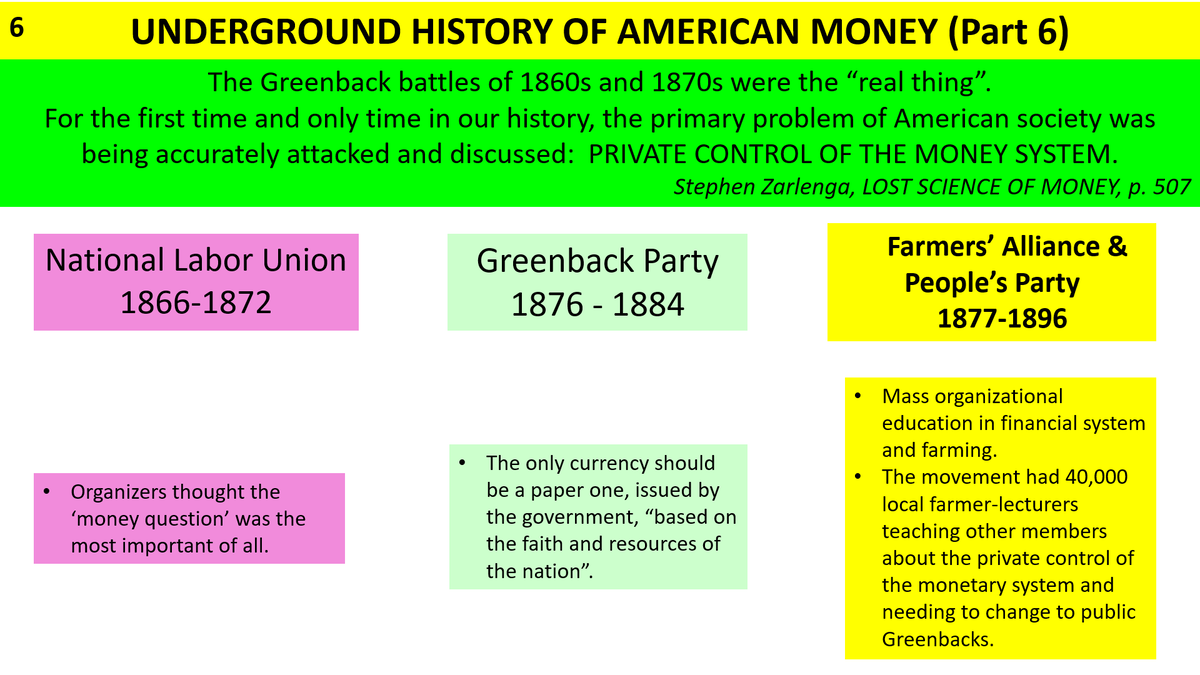 Part 6 image 6; Private control of money was identified as the primary social problem