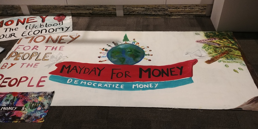 Poster with message Money for the people by the people